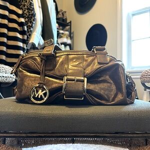 Leather Michael Kors Shoulder Bag - Antique Gold Colour
